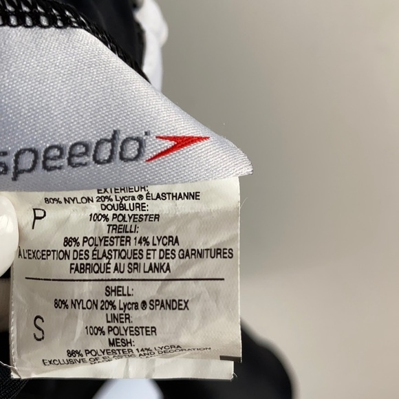 Speedo Black/White Strap V-neck Swim Tankini, Sz S - Picture 4 of 11